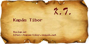 Kapás Tibor névjegykártya